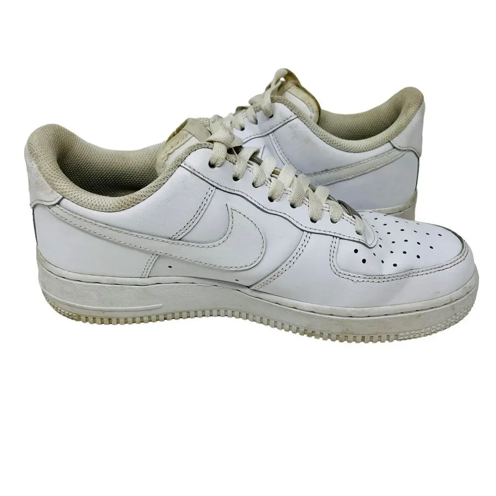 NIKE White Air Force One 1 Women's Sneakers Shoes Leather Low Top 9‎ 315115-112